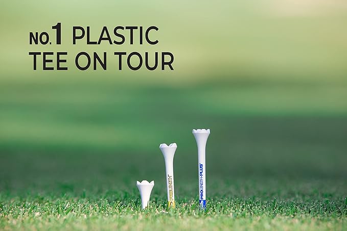 PrideSports PTS Plastic Golf Tees | Combo 50 Pack - 40 2-3/4” and 10 1-1/2” | #1 Plastic Tee on Tour | The Perfect Tee for Any Hole