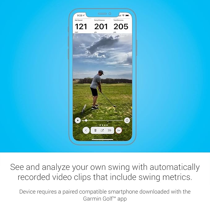 Garmin Approach R10, Portable Golf Launch Monitor, Take Your Game Home, Indoors or to The Driving Range, Up to 10 Hours Battery Life - 010-02356-00