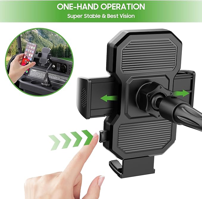 10L0L Golf Cart Phone Holder, Universal Cup Holder Phone Mount for All 4.0-6.8" Cellphones, for Yamaha EZGO Club Car and Car, Truck, Etc - Ultra-Sturdy & Non-Shaking