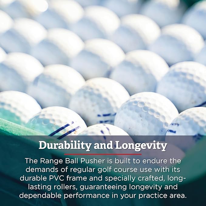 Standard Golf Range Ball Pusher | Efficient Cleanup for Practice Areas | Wide Head & Durable PVC Design
