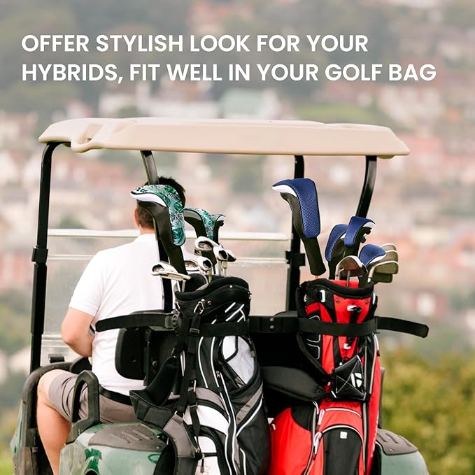 FINGER TEN Golf Club Head Covers for Hybrids Long Headcover Interchangeable Accessories for Ultimate Club Protection