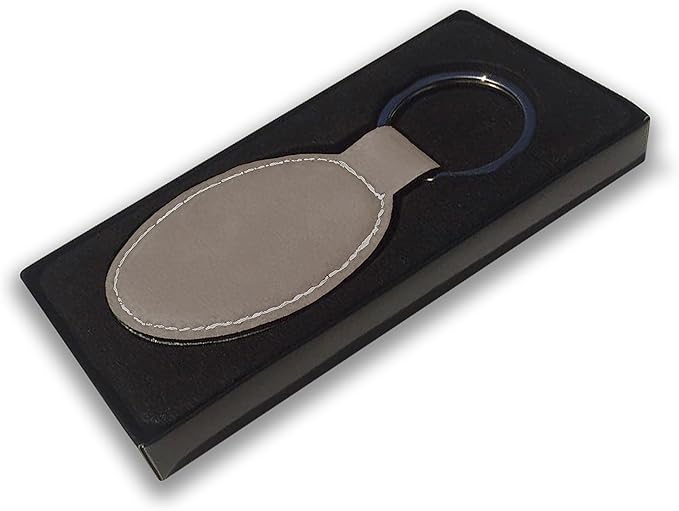 LaserGram Oval Keychain, Golf Ball, Personalized Engraving Included (Light Brown)