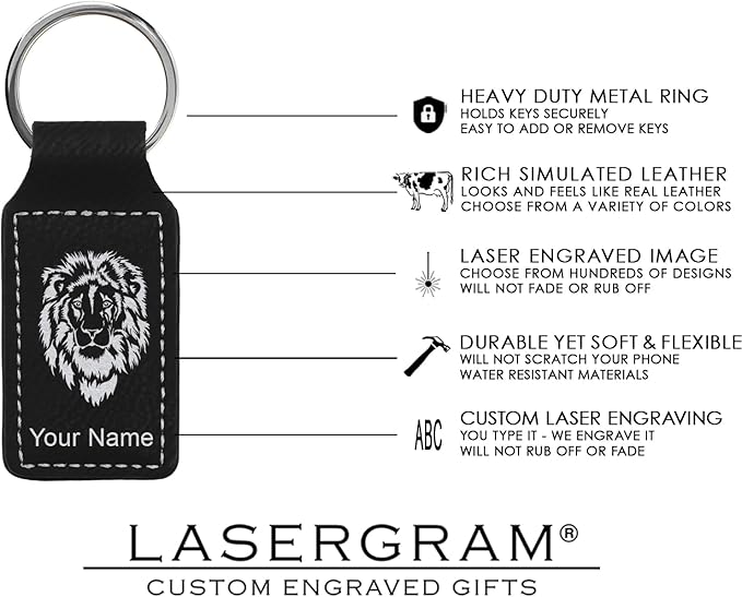 LaserGram Rectangle Keychain, Disc Golf, Personalized Engraving Included