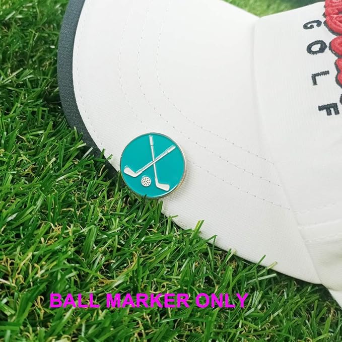 Golf Ball Markers Assorted Patterns Value Pack of 12 Golf Gifts, Golf Cap Clips and Divot Repair Tools Parter Accessories Sets for Men Women Golfer (Golf Club Ball Markers)