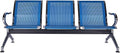 3-Seat Waiting Room Chairs - Waiting Room Bench with Arms Airport Reception Bench Guest Reception Chairs Lobby Bench Waiting Area for Airport Market Bank Hospital School Barbersho, Blue