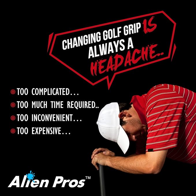 Alien Pros Golf Grip Wrapping Tapes - Innovative Golf Club Grip Solution - Enjoy a Fresh New Grip Feel in Less Than 1 Minute
