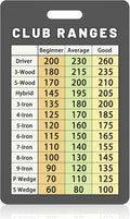 Golf Club Range Chart Card, Easy Carry with Credit Card Size,Sturdy Golf Yardage Card for Seasoned Golfers, Average, or Beginners