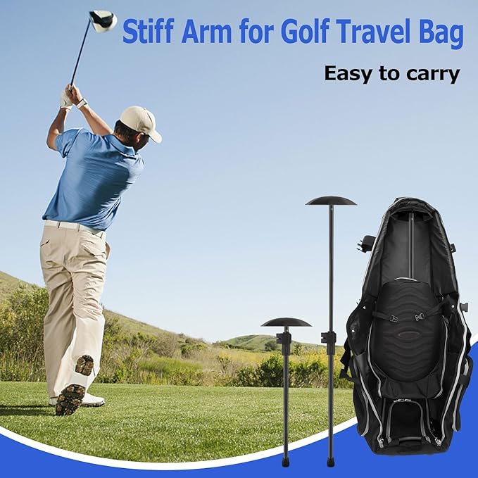 Golf Travel Bag Support Pole, 33"-60" Golf Club Travel Protector Stick for Bag Telescopic Adjustable Airlines Stiff Arm Club Protector Stainless Steel Pole