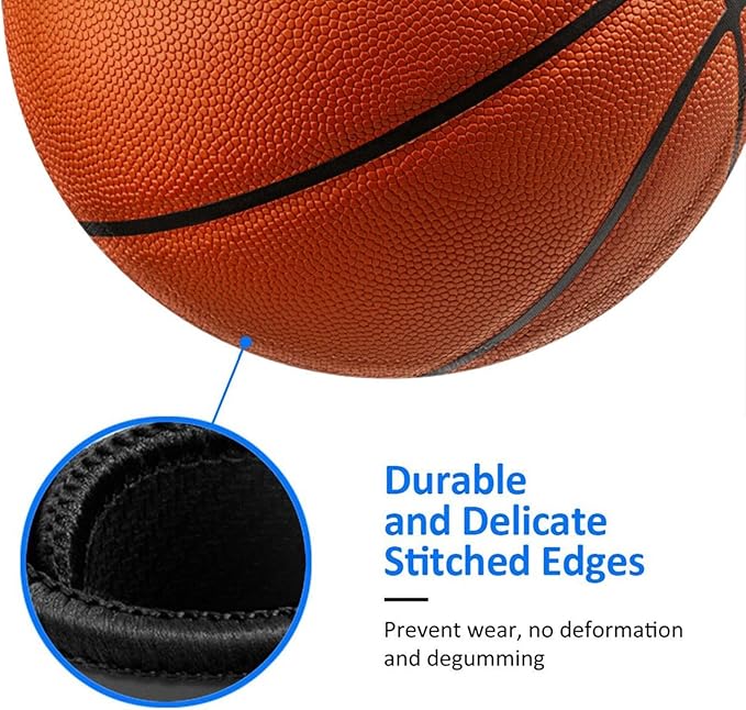 Basketball Ball Fun Sport Round Mouse Pad, Small Gaming Mousepad with Stitched Edge, Non-Slip Rubber Base Mouse Mat Office Desk Accessories for Laptop Computer Decor 7.9 X 7.9 Inch