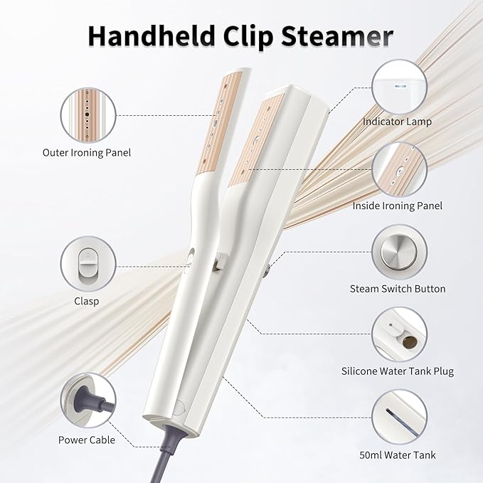 Iron Steamer for Clothes - Mini Iron, Portable Handheld Garment Steamer, 3 in 1 Steam Iron Wet & Dry Ironing, 15s Fast Heat Up, 900W Wrinkles Remover Clothes Steamer for Home, Office and Travel, 120V