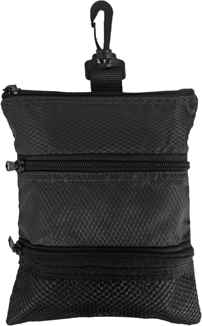 Portable Golf Ball Storage Bag, Multiple Pockets with Zippers for Golf Accessories, Suitable for Men and Women to Store Golf Accessories