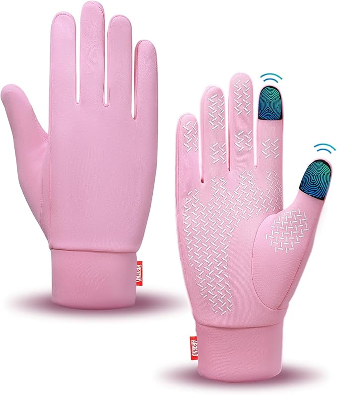 Aegend Lightweight Winter Gloves for Men Women, Warm Running Gloves Touchscreen Thermal Glove Liners for Cold Weather Driving, Cycling & Hiking, Non-Slip, Elastic Cuff, Stretchy, Durable