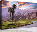 Golf Course at Sunset in Palm Wall Art Prints USA California Picture Canvas Wall Decor for Home Living Room Bedroom Bathroom Framed Artwork Ready to Hang(24''H x 36''W)