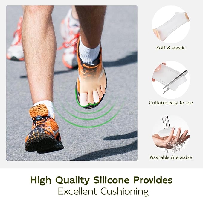 Bukihome 16 PCS Toe Protectors, Silicone Toe Caps Toe Sleeve Protectors, Prevent Pain Relief for Corns, Blisters and Ingrown Toenails，Great for Running, Walking, Stop Toe Pain(16 L) [Upgrade]
