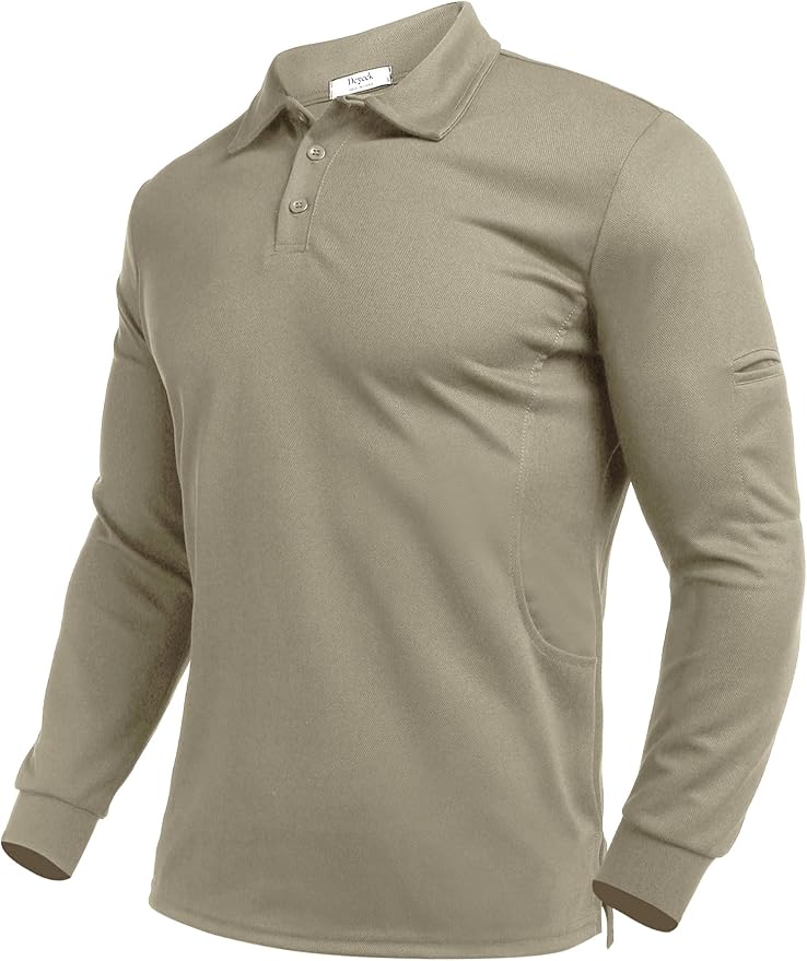 Deyeek Men's Polo Shirts Long Sleeve Golf Polo Shirts for Men Quick Dry UPF 50+ Sun Protection Polos Casual Collared Shirts