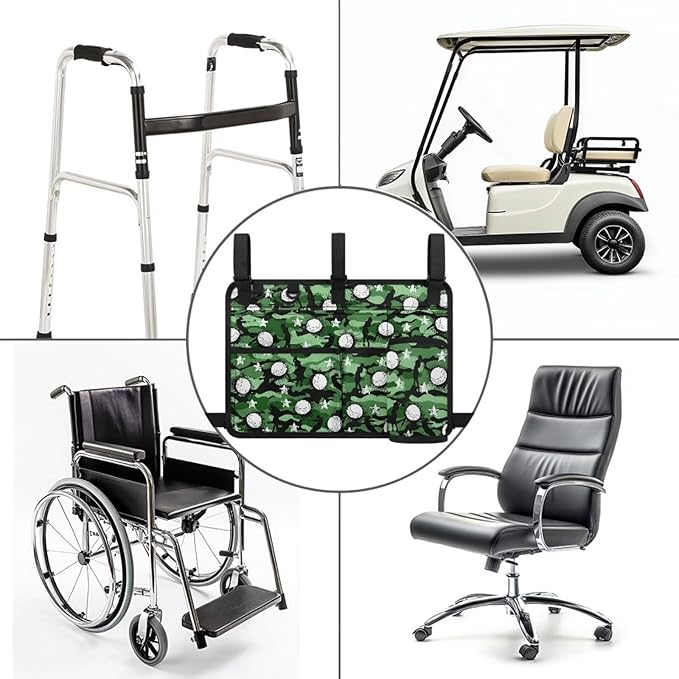 Fashion Golf Cart Rear Seat Organizer Lightweight Storage Bag Accessories for Club Car, Wheelchair and Walker