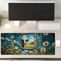 Farmhouse Cow Gaming Mouse Pad Gifts 31.5" x 11.8", Non-Slip Rubber Base MousePads for Computers Laptop School Office Home Accessories Decor, Mouse Pad, Keyboard Desk Mat
