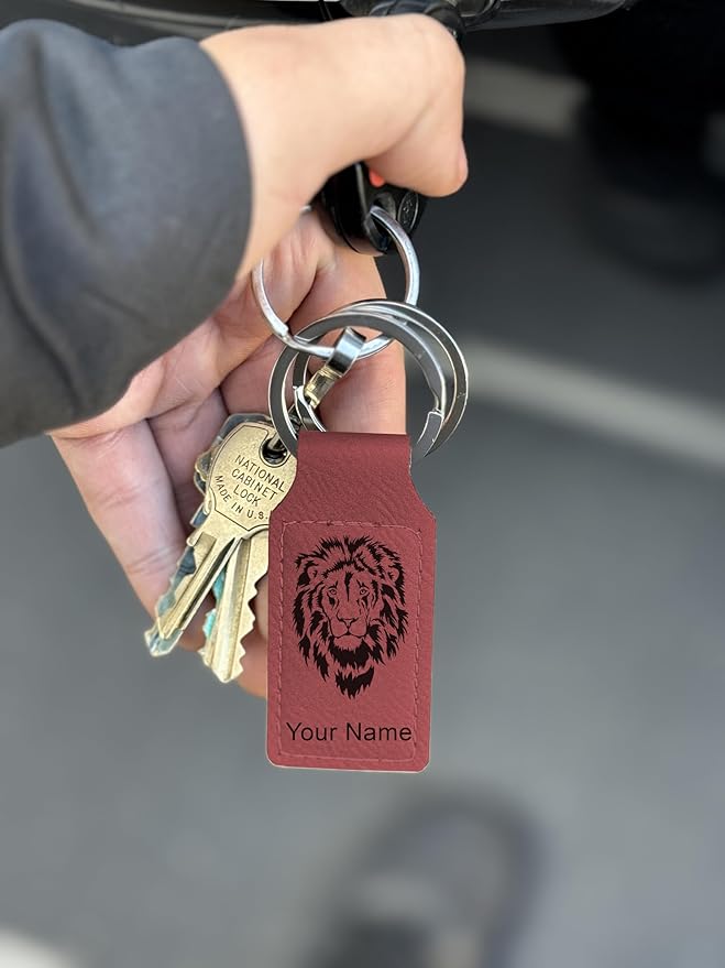 LaserGram Rectangle Keychain, Coat of Arms Germany, Personalized Engraving Included (Burgundy)