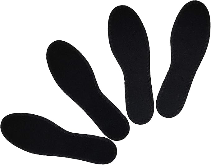 Happystep Cotton Terry Cloth Insoles, Barefoot Shoe Inserts, Sweat Absorption, Odor Control, Moisture-Wicking, Washable and Reusable, Zero Drop Shoe Insoles, 2 Pairs of Black (Women Size 9)