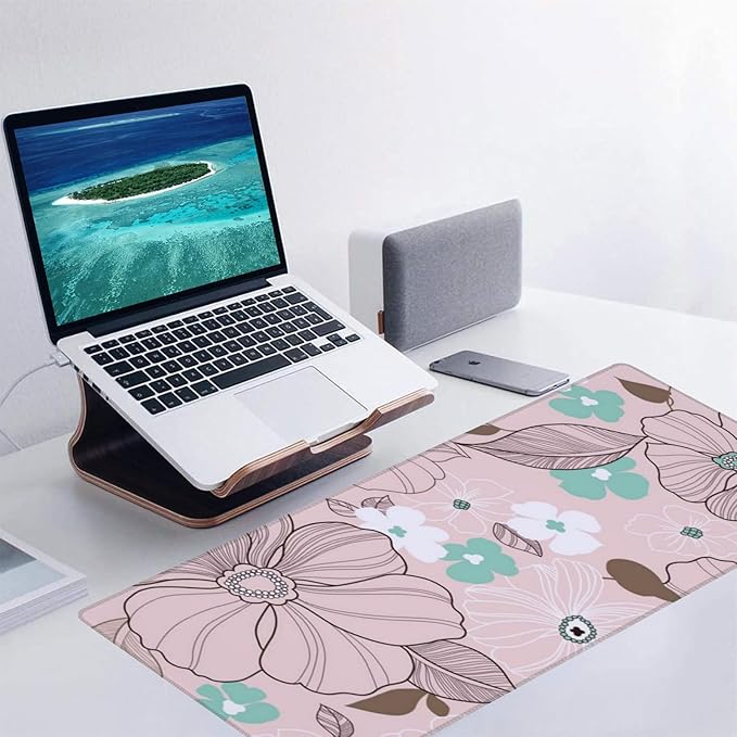 Colorful Music Gaming Mouse Pad, Office Desk Mat, Anti-Slip Rubber Base Cool Aesthetic Mouse Pads for Computer Laptop Keyboard School Home Desktop Gamer Home Accessories Decor 31.5" x 11.8"
