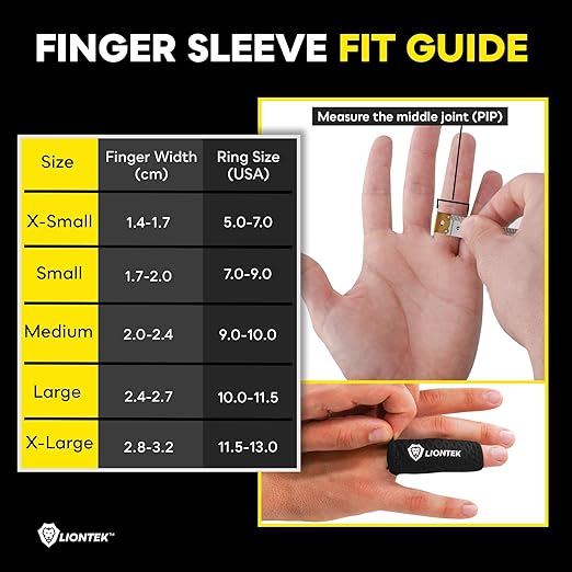 LIONTEK Single Flow Finger Sleeve V3 Pair — Joint Support & Compression for Activity, BJJ, Fitness, Volleyball, Basketball, and More