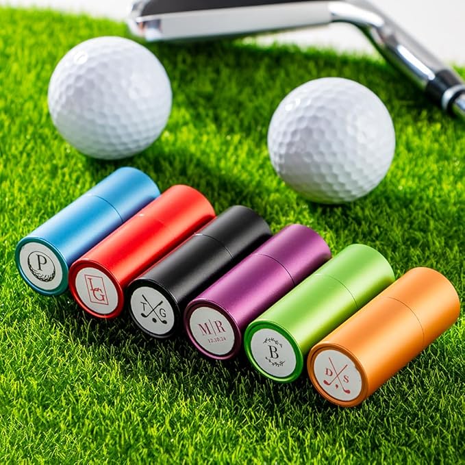 STAMTECH Custom Golf Ball Stamp - Personalized Golf Ball Stamp Markers with Monogram to Indentify Golf Balls, Add a Personal Touch to Your Golf Game(Red)