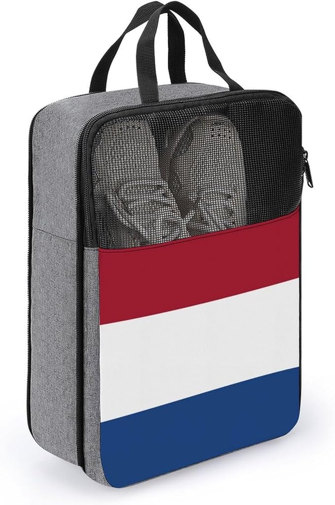Travel Shoe Organizer with Zipper Closure Portable Shoe Packing Storage Bag Sport Sneaker Bags (Netherlands Flag)