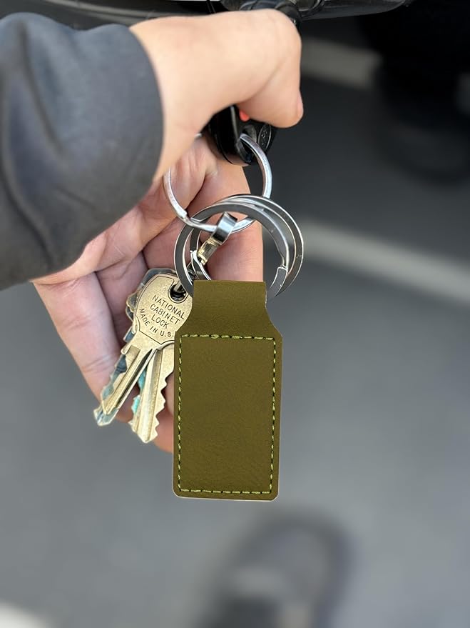 LaserGram Rectangle Keychain, Coat of Arms Germany, Personalized Engraving Included (Camo Green)