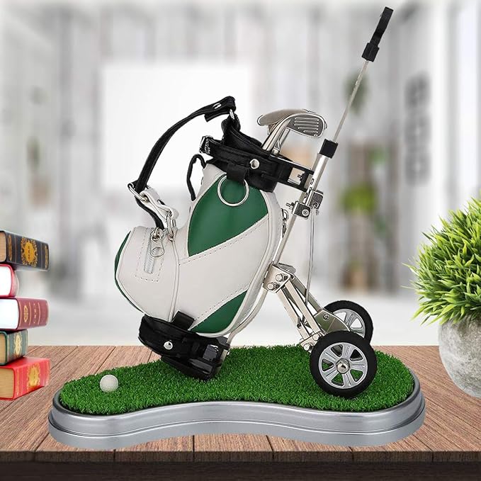Golf Gift Golf Pens Holder, Golf Bag Holder with 3 Pieces Aluminum Pen Golf Bag Pencil Holder for Men