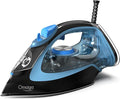Steam Iron for Clothes, 1750W Clothes Iron Rapid Heating, Non-Stick Ceramic Soleplate, 3-Way Auto-Off, 15.21oz Water Tank, Self-Cleaning, Anti-Drip, Anti-calc Ironing Clothes for Home, Blue