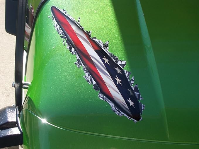 Ripped Metal Graphics Decal Set for Golf Carts, Fits EZGO, Club Car, Yamaha (Real Fire)