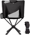 Portable High Back Camping Chair with Adjustable Height, Small Compact Outdoor Folding Chair for Adults Travel, Riselite Collapsible Lightweight Packable Camp Chairs, Easy Carry and Quick Setup