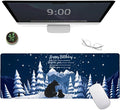 Happy Birthday Large Gaming Mouse Pad,Bear Mountain Desk Mat,31.5x11.8x0.12in Extended Non-Slip Rubber Festival Mousepad,Computer Deskmat Gifts,Laptop Mice Pads Decor for Home Office