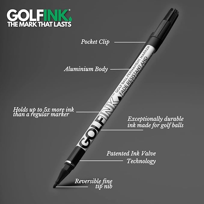 Flightpath GolfInk Marker Pens – Smudge-Free Tour Compliant Markers – Fine Tip, Leakproof Ink for Clean Golf Ball Identification or Liner Stencils – Long-Lasting, Permanent – 2 Pack (Green)