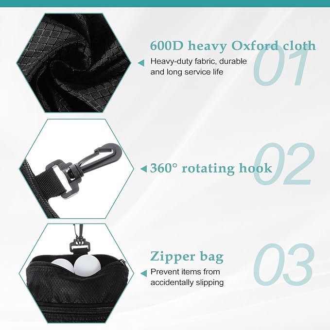 Golf Tee Bag Pouch Multi Pocket Zipper Golf Tee Holder Bag Accessories Organizer for Men and Women