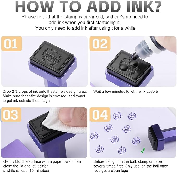 Personalized Golf Ball Stamp Custom Name Golf Ball Stamper Marker with Monogram Waterproof Ink Golf Accessories Gift for Golfer Women Men Dad Husband