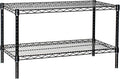 Omega Shelving Storage | 2 Tier Starter Shelving Unit 30" Deep x 36" Wide x 36" High - 800 lb Weight Capacity per Shelf, Adjustable Wire Shelving, Tool-Free Assembly |Black Shelving