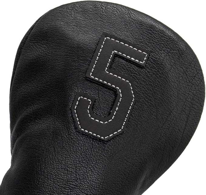 Black with White Siitching USA Golf Headcover 5 Wood Head Cover Headcover Fits for All Brand (1pc for 5-Wood)