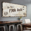 TAILORED CANVASES Golf Art Decor - Personalized Vintage Golf Wall Art Sign for Man Cave, Bedroom, Basement, Home Bar and Custom Gift for Husband, Dad, Wedding & Anniversary - 19th Hole Sign, 48"x24"