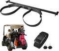 Universal Golf Cart Bag Holder Bracket Fit for Yamaha, EZGO and Club Car Rear Seat Kits, Golf Cart Rack Designed for 1-Inch Square Tube with Nylon Strap Attachment for Securing Golf Bag