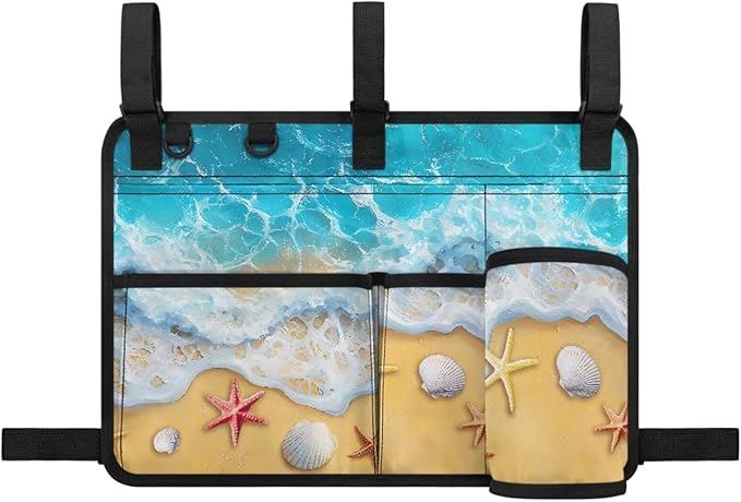 Beach Golf Cart Rear Seat Organizer Foldable Storage Bag for Club Car, Wheelchair and Walker