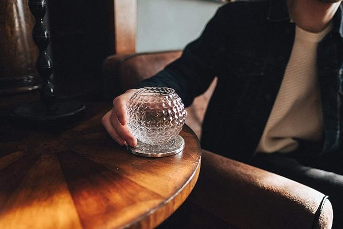 Golf Whiskey Glasses - Set of 2 - Unique, Handmade, Durable, and Fun Golf Drinking Accessories 10 Ounces Each and Handmade with Robust Packaging (2 Glasses, Not Personalized)