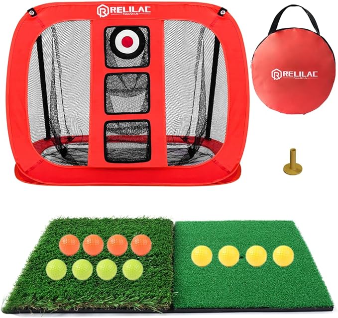 Pop Up Golf Chipping Net - Indoor/Outdoor Golfing Target Accessories for Backyard Accuracy and Swing Practice - Gifts for Men, Dad, Husband, Women, Kid, Golfers