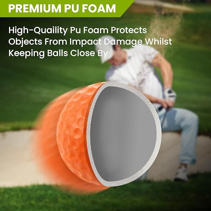 FINGER TEN Golf Practice Balls with Bucket Value 50 Pack, Soft Foam with Limited Flight for Safe Practice, Orange Yellow Pink Bright Colors for Indoor Outdoor Backyard Pool Use