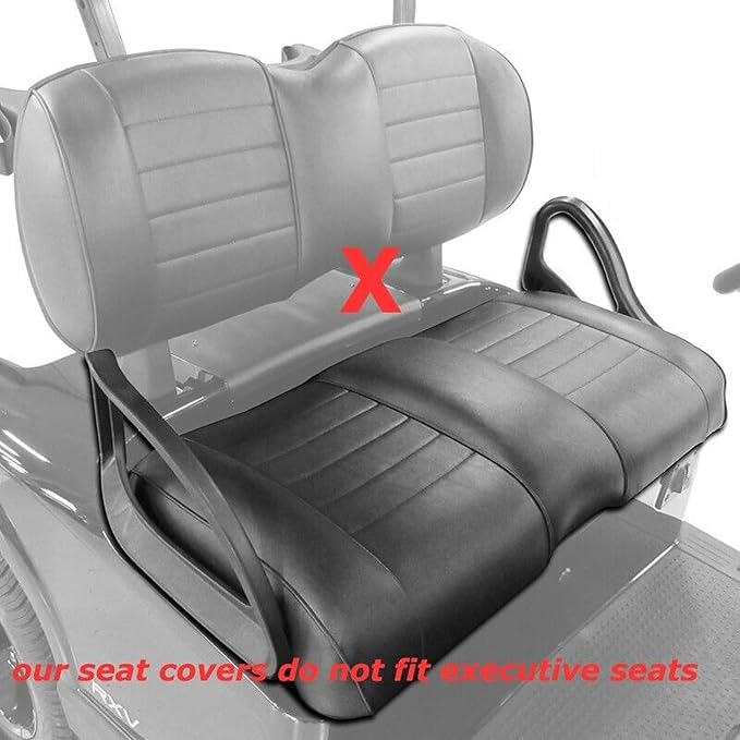 Huskey Parts Company 2PCS Charcoal Gray Golf Cart Seat Covers Diamond Stitching Compatible with Yamaha 2007-2016, Drive 2 2017+, Marine Grade Vinyl, Custom Fit, Staple On