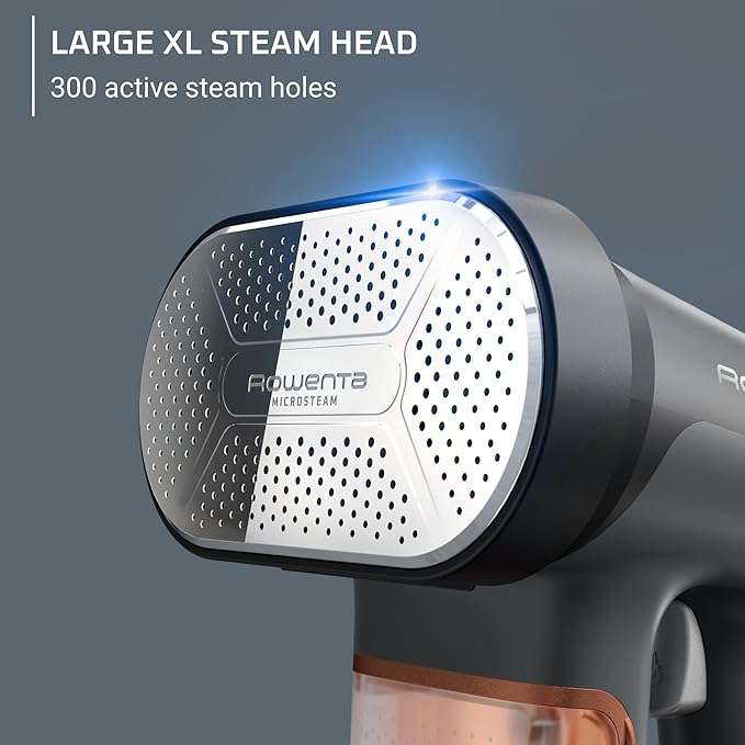 Rowenta Iron Steamer for Clothes, 3in1 Hand Held Steamers, Clothing Steamer, Ironing, Lint Remover, 7.1 Oz Tank, 1875 Watts, Auto-Off, Black & Copper, DR8855