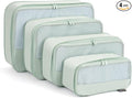4 Piece Compression Packing Cubes for Suitcases and Backpack, Lightweight Travel Organizer Bags (Light Green)