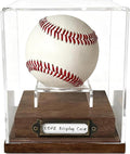 Baseball Display Case - Clear Cube Baseball Holder with Walnut Wood Base,Memorabilia Autograph Stand Box for Single Ball,Ideal Gift for Collector & Sports Enthusiast(1 Pack Baseball)