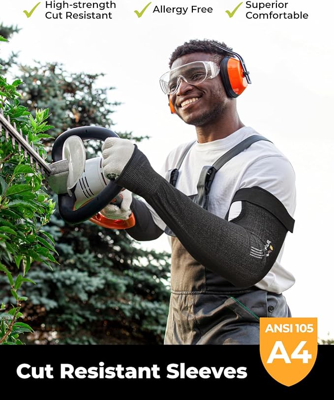 Ultra-Comfort Cut Resistant Sleeves for Thin Skin and Bruising, Cooling Protective Arm Sleeves for Gardening, Farming, Yard