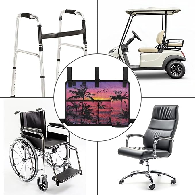 Fashion Golf Cart Rear Seat Organizer Lightweight Storage Bag Accessories for Club Car, Wheelchair and Walker